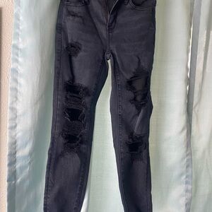 American Eagle Outfitters Black Skinny Distressed Jeans